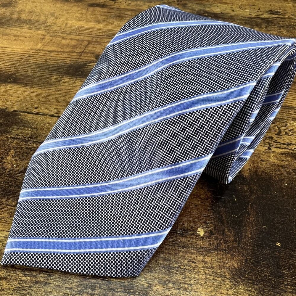Kai Long Hand Made Tie 55"X3" Blue Striped #618
